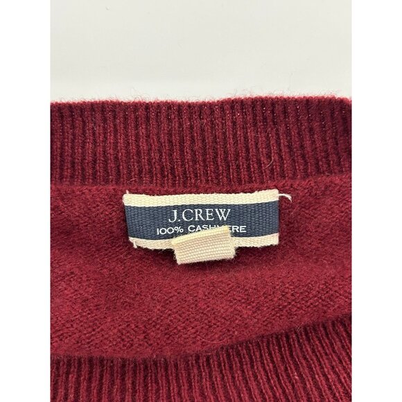 J Crew Womens 100% Cashmere Classic-fit Crewneck Sweater Burgundy Size Large - Picture 5 of 7
